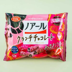 Noir schwarze Kakao-Crunch Kekse – Amaou Erdbeere
