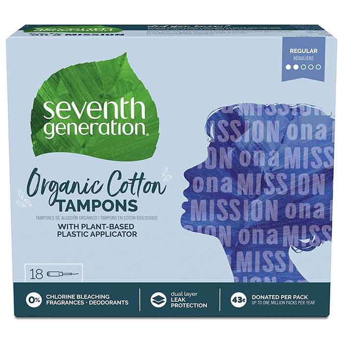 Seventh Generation Bio Tampons mit Applikator, 18er Packung – Multip