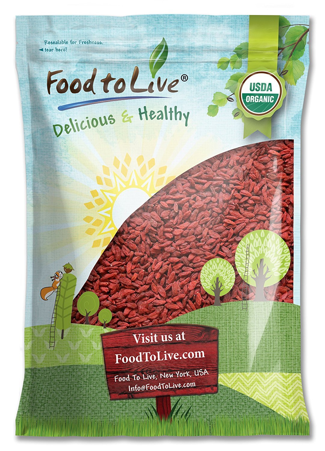 Nahrhafte Lebensmittel zum Leben Bio Goji Beeren – 5 lb Tasche