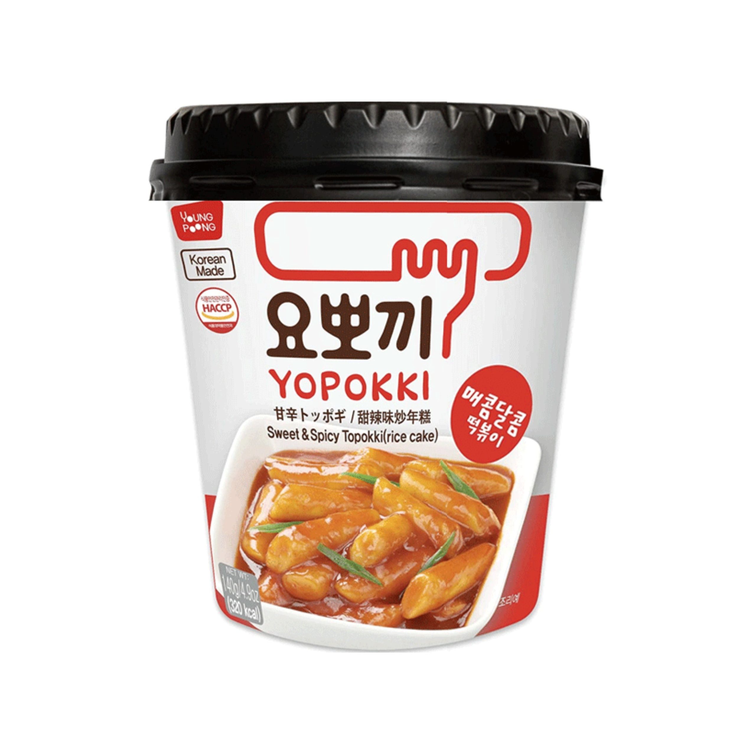 Yopokki Süß & Würzig Topokki Reis Kuchen Tasse (Korea)