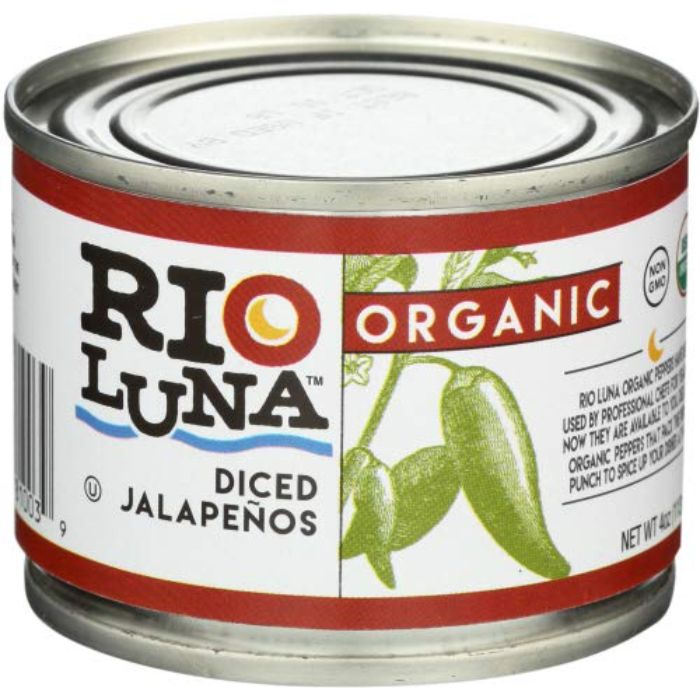 Rio Luna Bio – Gewürfelte Jalapeno-Pfeffer, 4 Oz – Packung mit 12 Stück