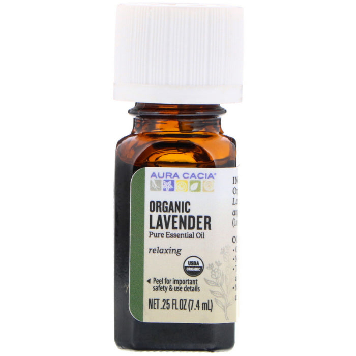 Aura Cacia Ätherisches Öl Bio Lavendel, 0,25 oz – Packung mit 1