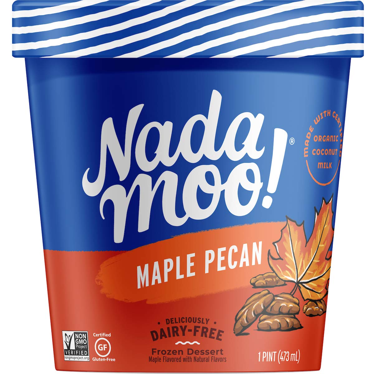 Nadamoo Eiscreme – Butter Pekannuss milchfrei 16 Oz – Packung mit 8