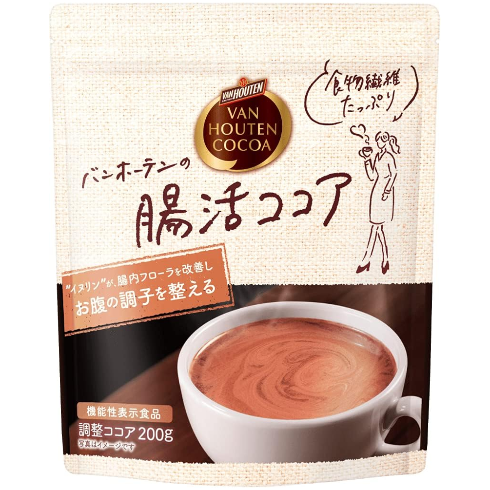Van Houten rein Kakao mit Inulin High Fiber Gut Gesundheit Funktionelles Getränk 200g – Tokyo Sakura Mall