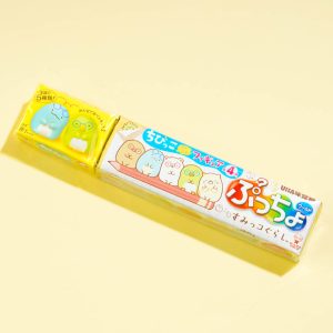 Puccho weich und kaubar Süßigkeiten mit Sumakko Gurashi Radiergummi Figur – Pfirsich