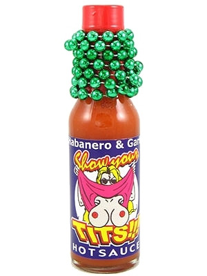 Zeigen Sie Ihre Titten! Chilisauce w / Mardi Gras Perlen, 5oz