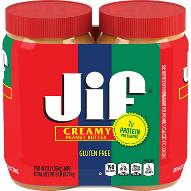 Jif Cremige Erdnussbutter, 48 Unzen (2er Packung)