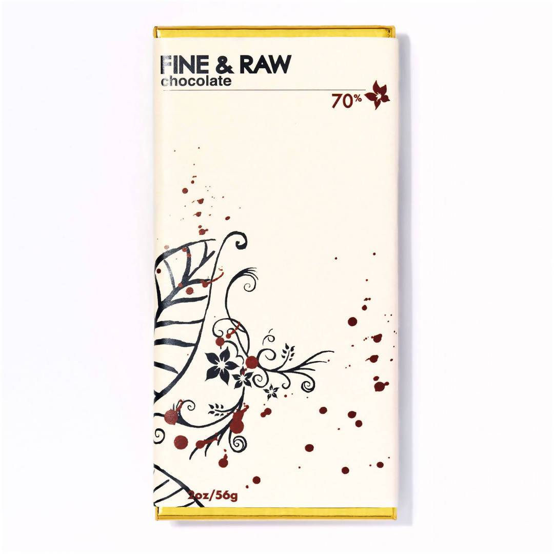 Feine und rohe dunkle Schokolade, Bio (70% Kakao / Kakao) – 10 Riegel x 2 Unzen Fall