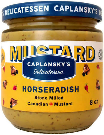 Caplansky's Deli Senf – Meerrettich Senf, Kosher Glas – 12 Gläser x 235 ml (8 fl oz)