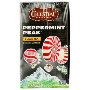 Celestial Seasonings Schwarzer Tee Pfefferminzspitze, 20 Beutel Packung mit 6