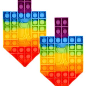 Chanukka Poppit Dreidel Bunte Pop Fidget Spielzeug Chanukah Party Popper Hanukah Geschenk (2er Packung)