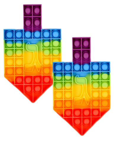 Chanukka Poppit Dreidel Bunte Pop Fidget Spielzeug Chanukah Party Popper Hanukah Geschenk (2er Packung)