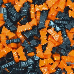 orange & schwarz Süßigkeiten Fledermäuse