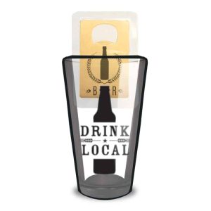 Trinken Sie lokale Pint Glas mit Flaschenöffner