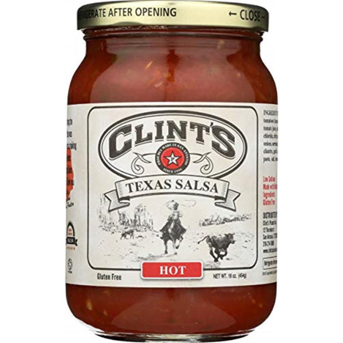 Clints – Texas Hot Salsa, 16 Oz (6er Packung)