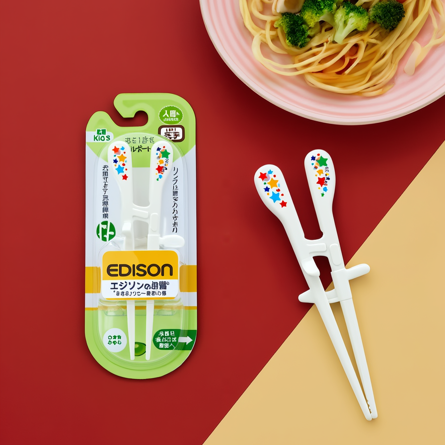 EDISONmama Essstäbchen für linkshändige Kinder 17.5cm – Made in JAPAN – Tokyo Sakura Mall