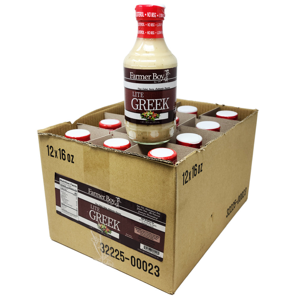 Fall von 12 Farmer Boy Restaurant Lite griechische Dressing