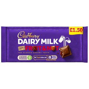 Cadbury Dairy Milch gehackte Früchte und Nüsse