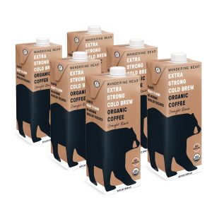 Wandering Bear Kaffee – Cold Brew Schwarzer Kaffee, 32 fl oz – Packung mit 6 Stück