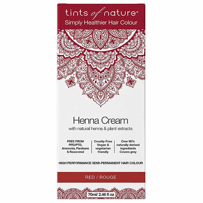 Tints of Nature – Halbpermanente rote Haarfarbe Henna Creme, 2,46 fl oz