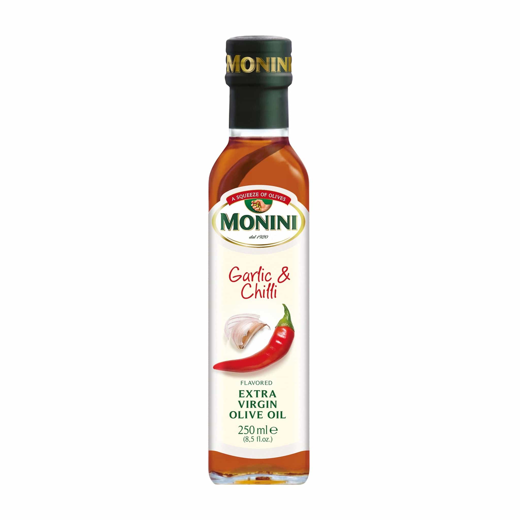 Monini Knoblauch & Chilli aromatisiert Extra Natives Olivenöl