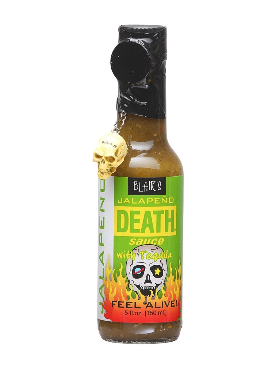 Chilisauce Blairs Tod Jalapeno mit Tequila 5 oz Hitze 7 Schädel Keychai
