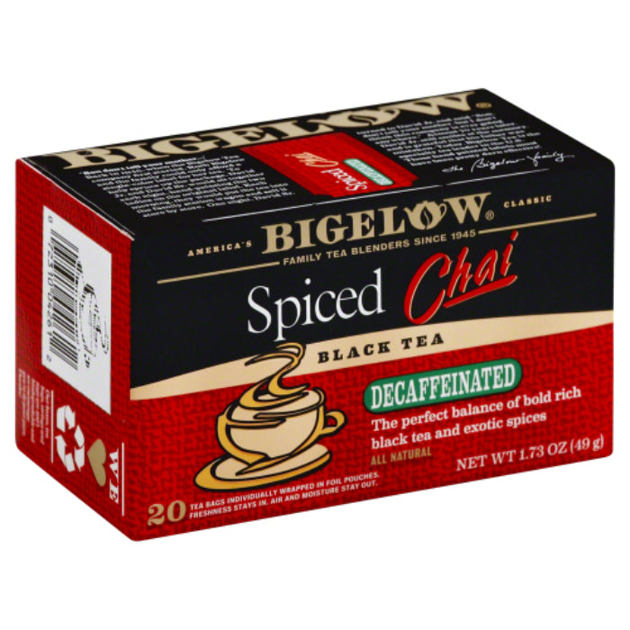Bigelow Entkoffeiniert Chai Gewürztee, 20 Beutel, 1,73 oz – Packung mit 6 Stück