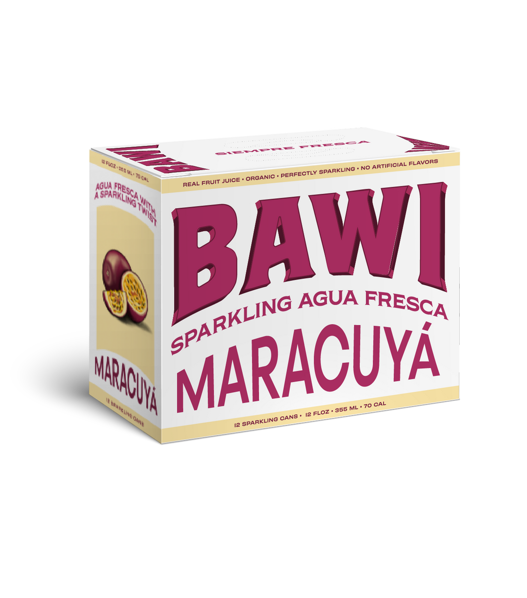 bawi agua fresca la maracuyá (Passionfrucht) Dose – 12 Dosen x 12 Unzen (355 ml) Fall