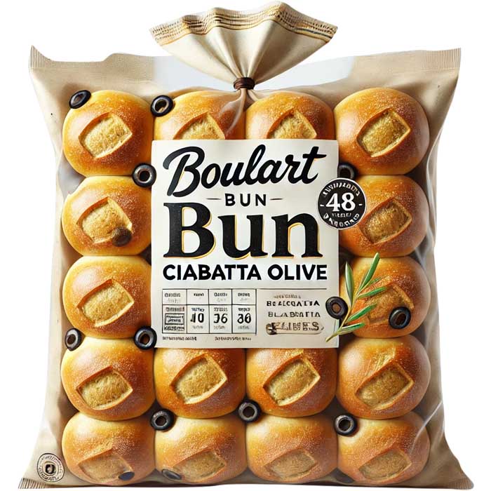 Boulart – Bun Ciabatta Oliv, 48 Stück – Packung mit 1 Stück