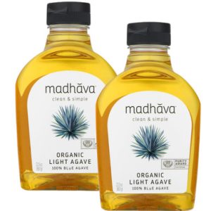 Madhava Bio hellblauer Agavennektar, natürlicher Süßstoff, 23,5 Unzen (Packung mit 2)