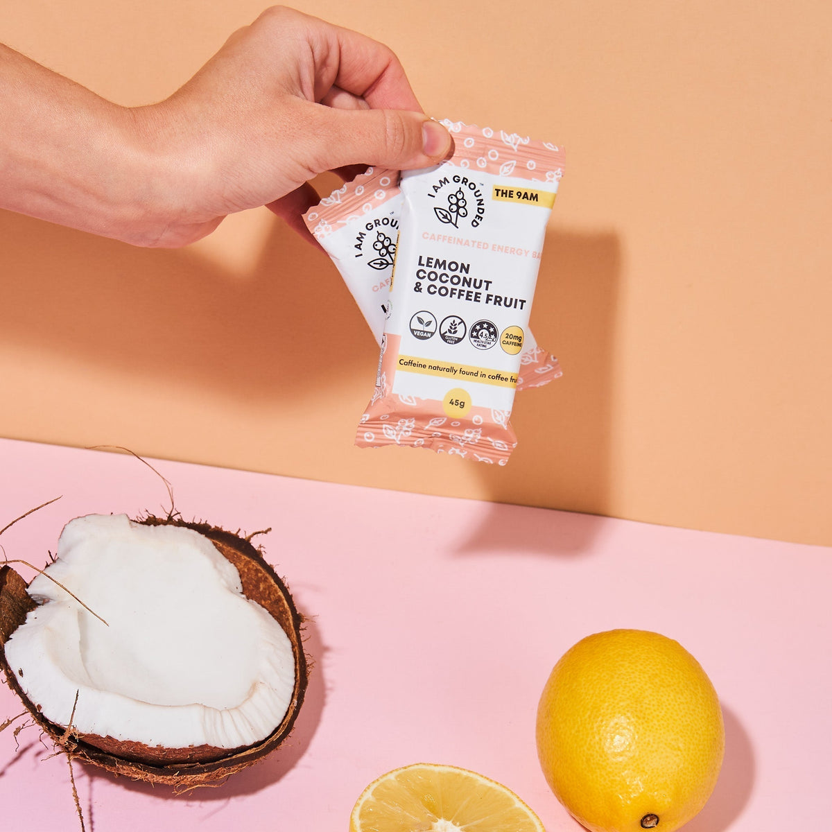 Ich bin geerdet die 9AM – Zitrone, Kokosnuss & Kaffee Obst-Box (V) (GF) – 1/2 Palette (384 Boxen x 10 Packungen)