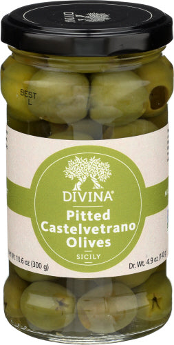 Divina Oliv Castelvetrano Pitted, 4.4 Oz – Packung mit 6 Stück