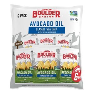 Boulder Canyon Avocado Öl Meer Salz Chips, 6er Packung, 7,5 Oz – Packung mit