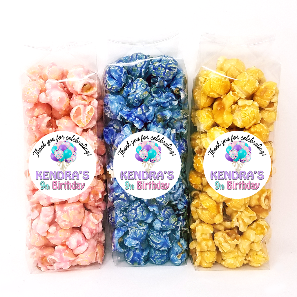 Rosa und lila Geburtstag Ballons – Popcorn Party Gefälligkeiten
