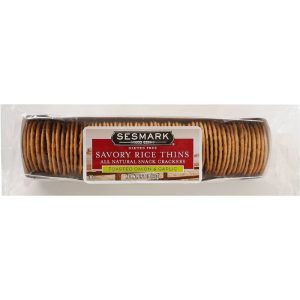 Sesmark – Toasted Zwiebel & Knoblauch Cracker, 3,2 Unzen Packung mit 12