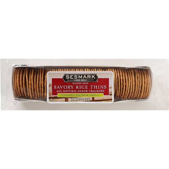 Sesmark – geröstet Zwiebel & Knoblauch Crackers, 3,2 Oz – Packung mit 12 Stück