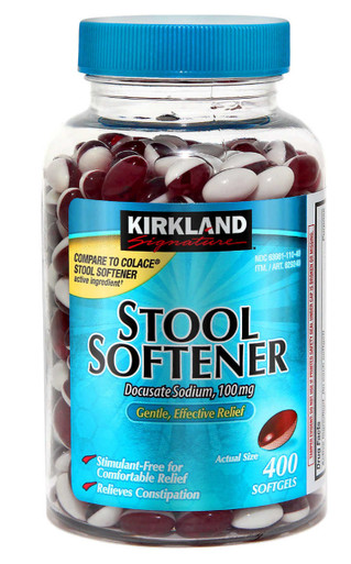 Kirkland Signature Stuhlenthärter, Docusat-Natrium, sanfte Linderung, 100mg, 400 Softgels
