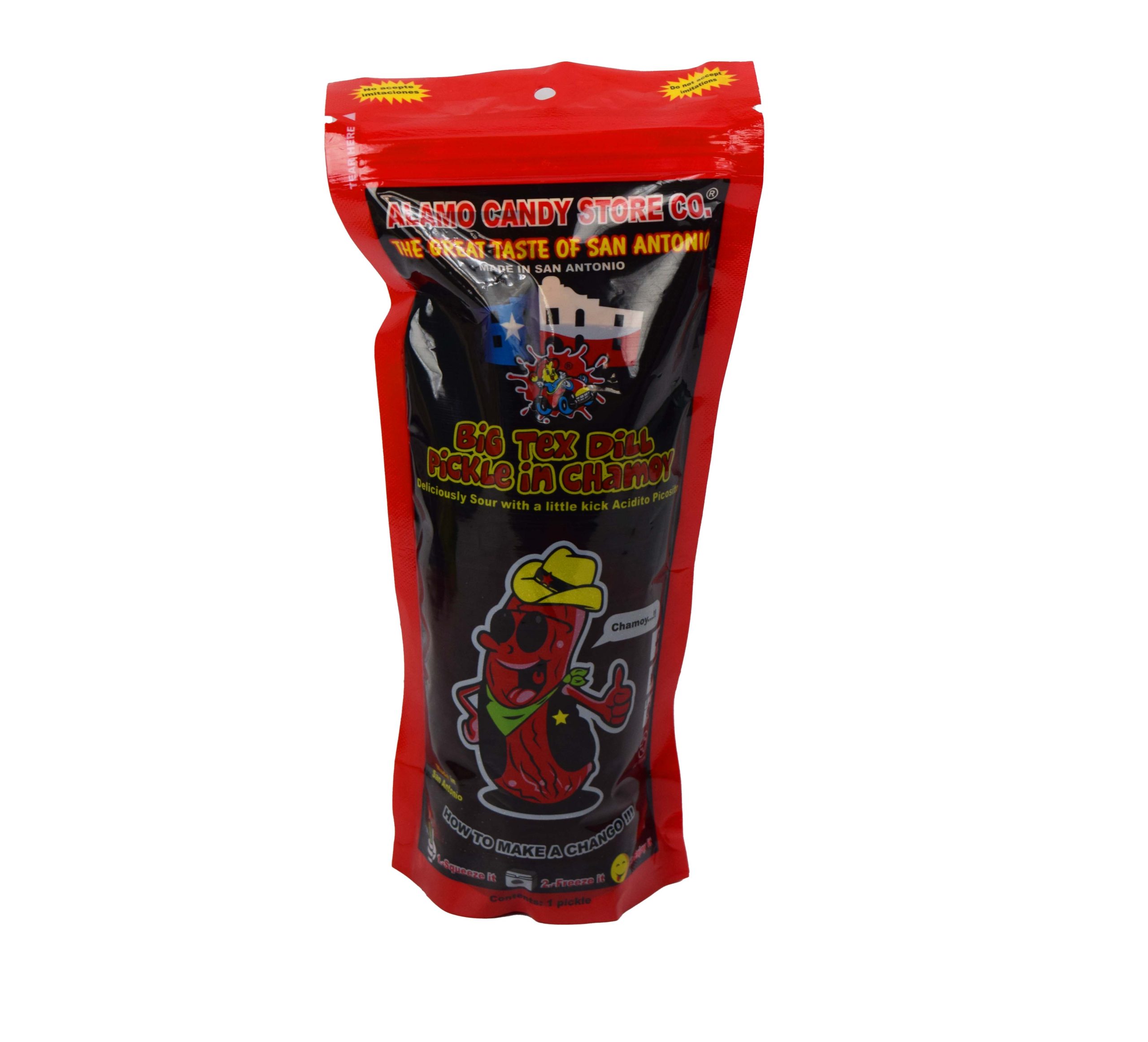 Alamo Süßigkeiten – groß Tex Dill Pickle in Chamoy