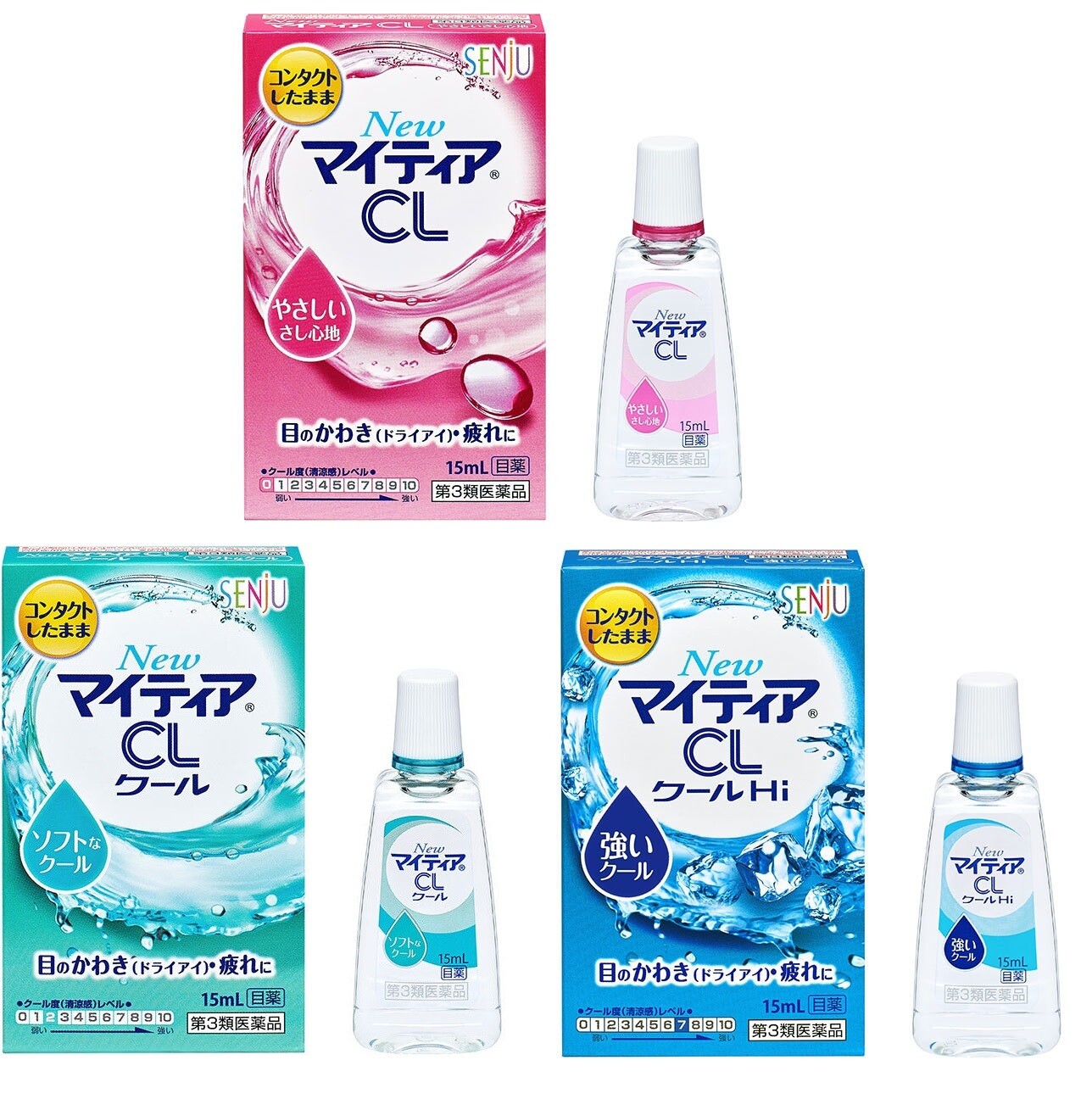 Senju, meine Tränen CL Serie, Augentropfen, drei Arten