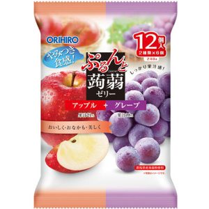 Orihiro “Purunto Konnyaku Gelee, Apfel- und Traubengeschmack, Konjac Früchte Gelee, x 12 St. – 20g