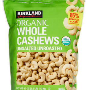 Kirkland Bio Rohe ganze Cashews ungesalzen ungeröstet, 40 Unzen.