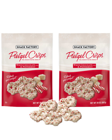 Snack Factory Brezel Crisps Weiße Schokolade und Pfefferminze, 20 oz (Packung mit 2)
