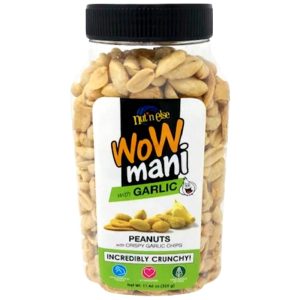 Nut n Else – WoW Mani with Knoblauch – Erdnüsse with Crispy Knoblauch Chips – unglaublich knusprig! – 325 g