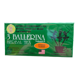 natürliche grüne Blatt Marke 3 Ballerina Kräutertee extra Stärke Orange Geschmack