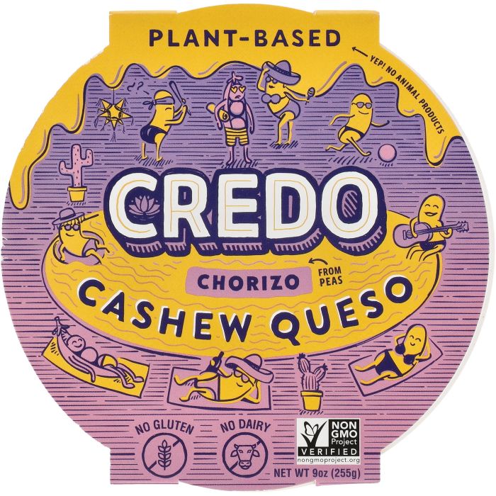 Credo Foods – Queso Cashew Chorizo, 9 Oz (6er Packung)