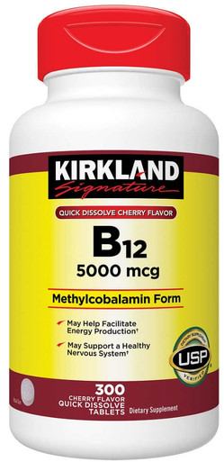 Kirkland Signature Schnell auflösen B12 5000 mcg., 300 Tabletten