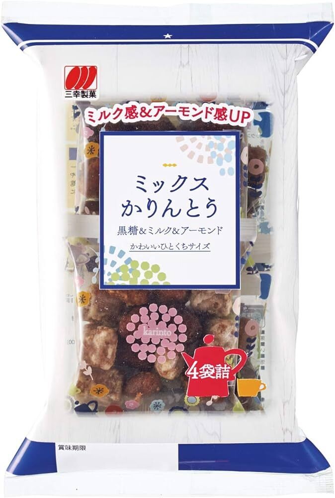 Sanko, Mischung Karintou, 3 Sorten assot, Gebratener Snack mit Zucker Graze, 114g