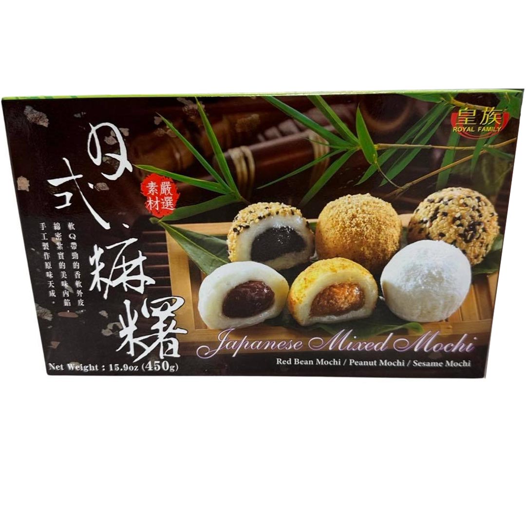 Royal Family Japanischer gemischter Mochi – Rote Bohnen / Erdnuss / Sesam – 450 G