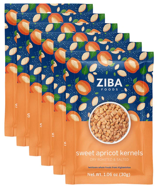 Ziba Foods Kernel Geröstete gesalzene süße Aprikose 1,06 Oz – Packung mit 12