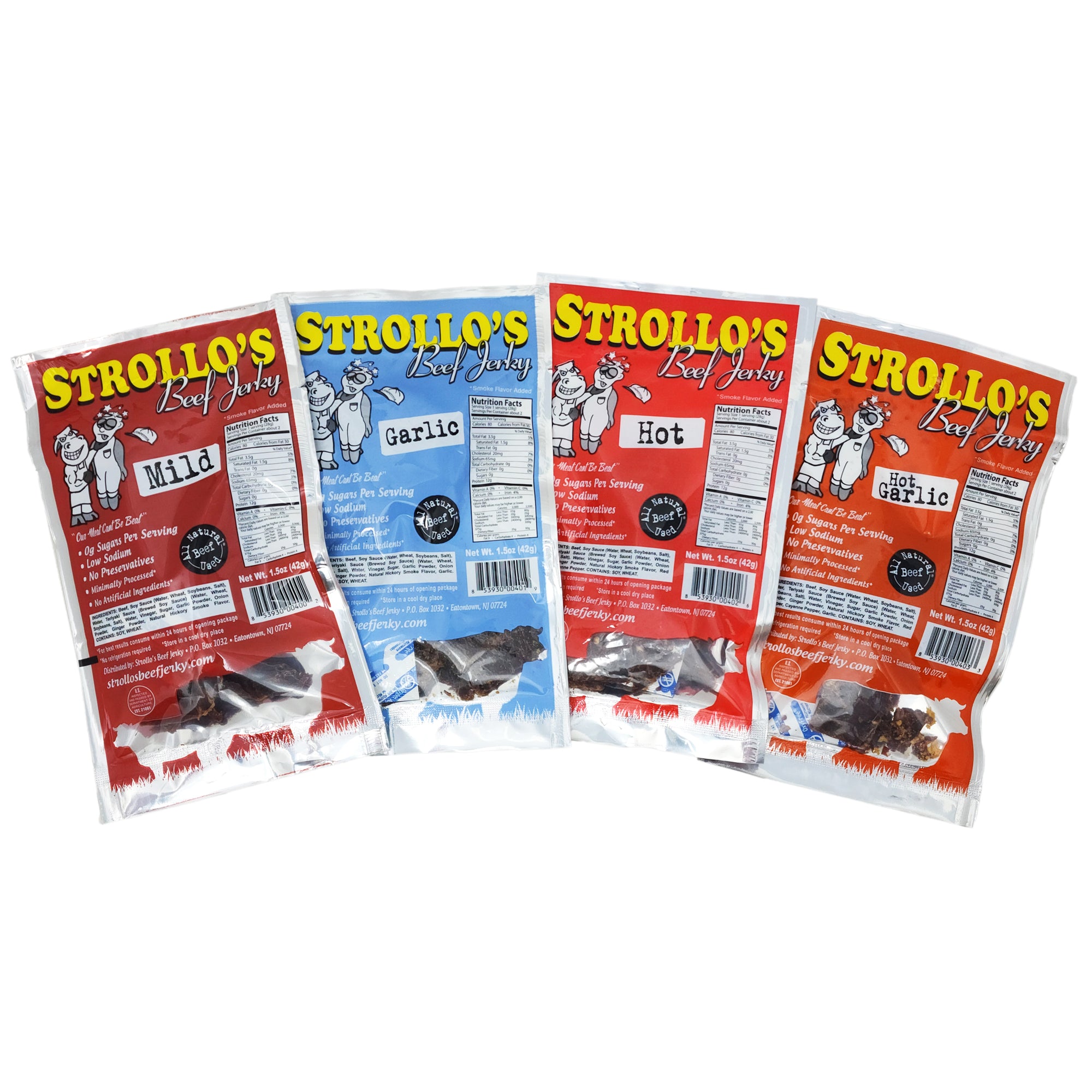 Strollo's Rindfleisch Jerky Sortiment 4er Packung